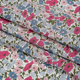 Liberty Fabrics Tana Lawn® - Poppy & Daisy Pink - Baby Pink, Light Blue and Olive Green Fine Lined Illustrated Florals