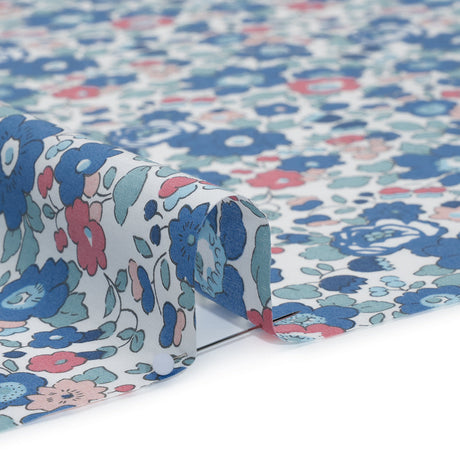 Liberty Fabrics Tana Lawn® - Betsy Blue - Country Blue, Pink and Baby Blue Floral