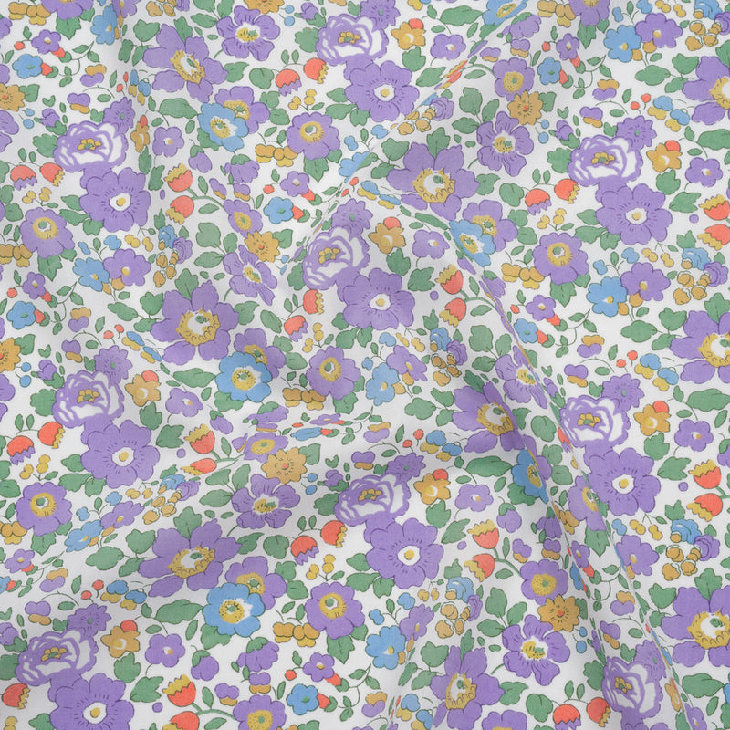 Liberty Fabrics Tana Lawn® - Betsy Purple - Lavender, Baby Blue and Emerald Green Floral