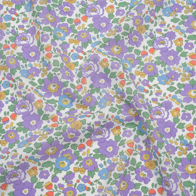 Liberty Fabrics Tana Lawn® - Betsy Purple - Lavender, Baby Blue and Emerald Green Floral