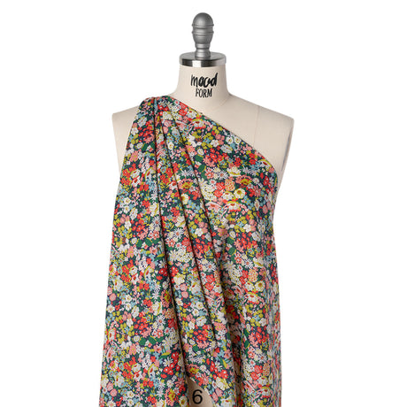 Liberty Fabrics Tana Lawn® - Thorpe Multi Bright - Hot Pink, Yellow and Deep Green Dense Floral