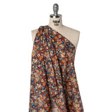 Liberty Fabrics Tana Lawn® - Thorpe Red Burgundy - Dark Red, Orange and Blue Dense Floral