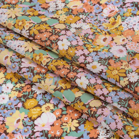 Liberty Fabrics Tana Lawn® - Thorpe Multi Pastel - Banana Yellow, Pink and Light Green Dense Floral