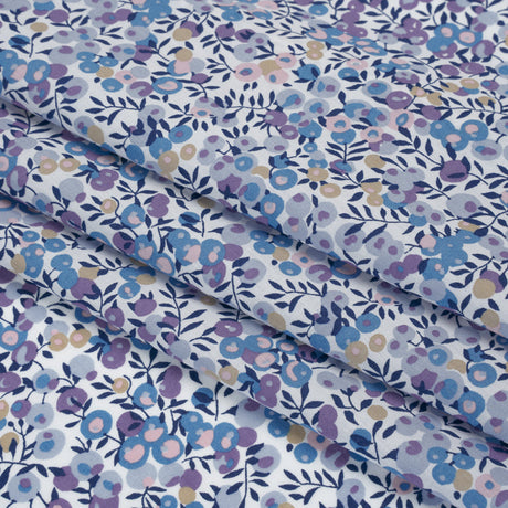 Liberty Fabrics Tana Lawn® - Wiltshire Purple - Lavender, Light Blue and Navy Leaves and Berries