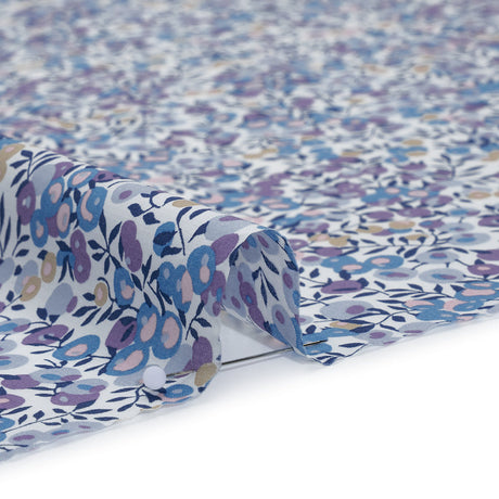 Liberty Fabrics Tana Lawn® - Wiltshire Purple - Lavender, Light Blue and Navy Leaves and Berries