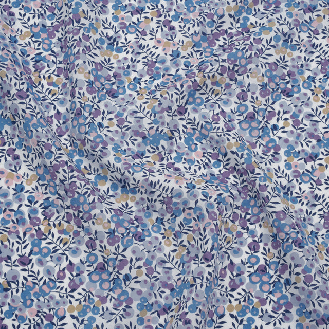 Liberty Fabrics Tana Lawn® - Wiltshire Purple - Lavender, Light Blue and Navy Leaves and Berries
