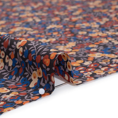 Liberty Fabrics Tana Lawn® - Wiltshire Rust - Rust Red, Orange and Blue Leaves and Berries