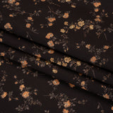 Liberty Fabrics Tana Lawn® - Elizabeth Brown - Brown, Yellow and Dark Green Scattered Flowers