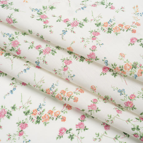 Liberty Fabrics Tana Lawn® - Elizabeth Multi Pastel - Baby Pink, Green and White Scattered Flowers