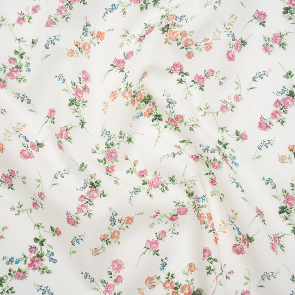 Liberty Fabrics Tana Lawn® - Elizabeth Multi Pastel - Baby Pink, Green and White Scattered Flowers