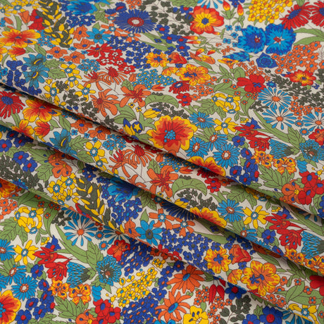 Liberty Fabrics Tana Lawn® - Margaret Annie Multi Bright - Blue, Red and Green Hand Drawn Florals