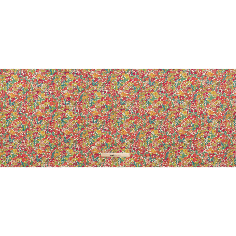 Liberty Fabrics Tana Lawn® - Margaret Annie Pink - Bright Pink, Orange and Yellow Hand Drawn Florals