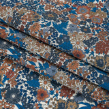 Liberty Fabrics Tana Lawn® - Margaret Annie Blue - Brown, Blue and Beige Hand Drawn Florals