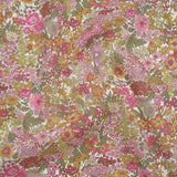 Liberty Fabrics Tana Lawn® - Margaret Annie Light Pink - Baby Pink, Light Orange and Sage Green Hand Drawn Florals
