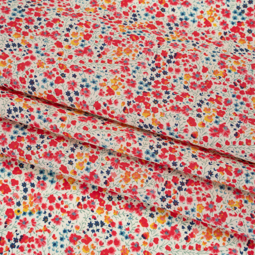 Liberty Fabrics Tana Lawn® - Phoebe Pink - Red, Pink and Blue Little Flowers