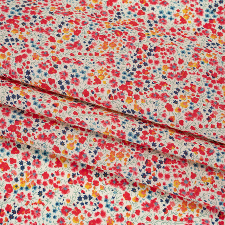Liberty Fabrics Tana Lawn® - Phoebe Pink - Red, Pink and Blue Little Flowers