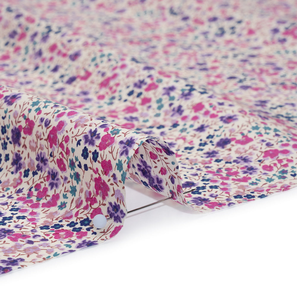 Liberty Fabrics Tana Lawn® - Phoebe Purple - Pink, Purple and Blue Little Flowers