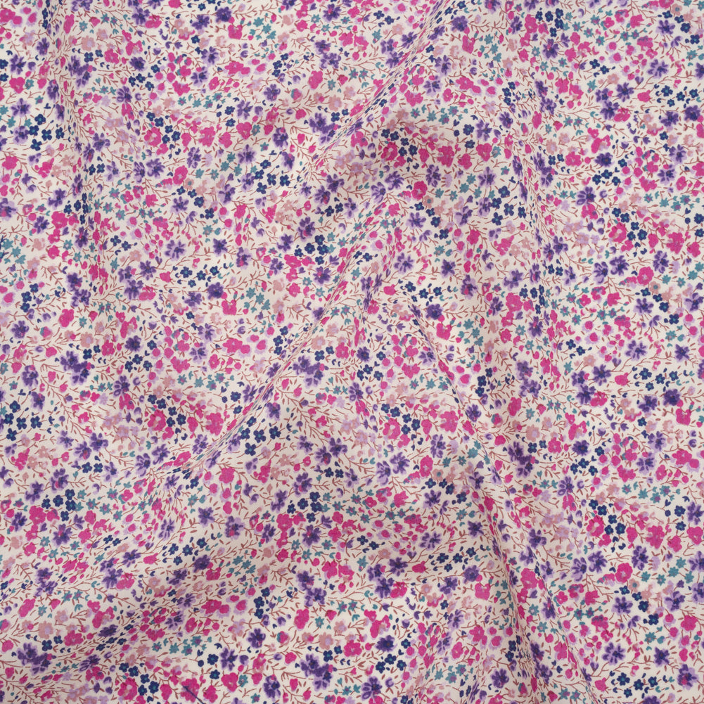 Liberty Fabrics Tana Lawn® - Phoebe Purple - Pink, Purple and Blue Little Flowers