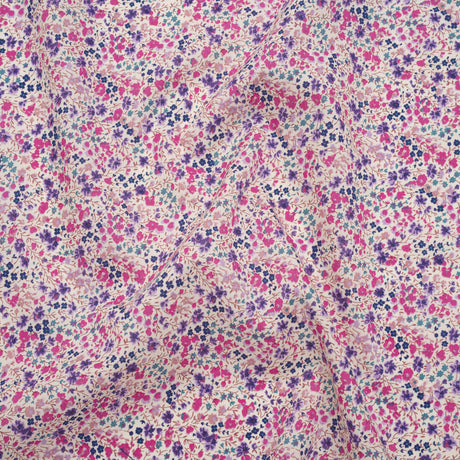 Liberty Fabrics Tana Lawn® - Phoebe Purple - Pink, Purple and Blue Little Flowers