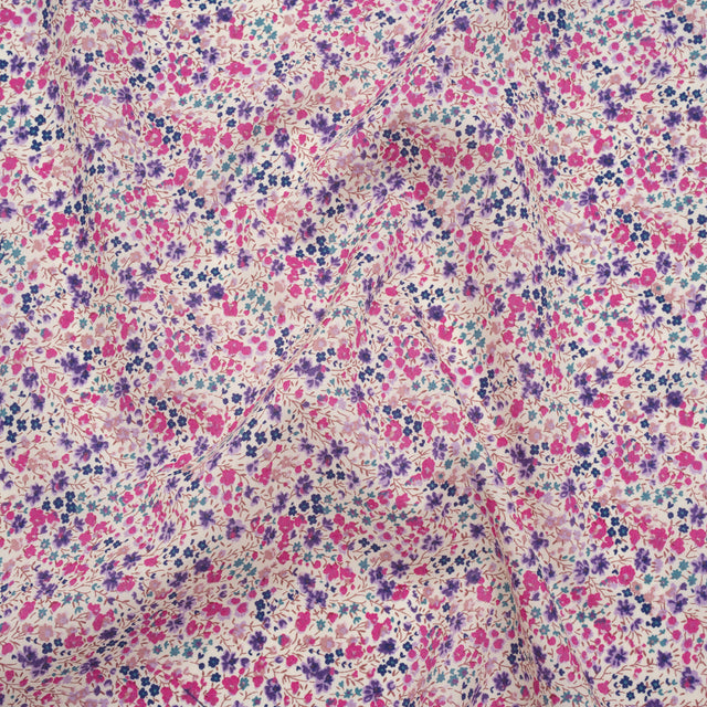 Liberty Fabrics Tana Lawn® - Phoebe Purple - Pink, Purple and Blue Little Flowers