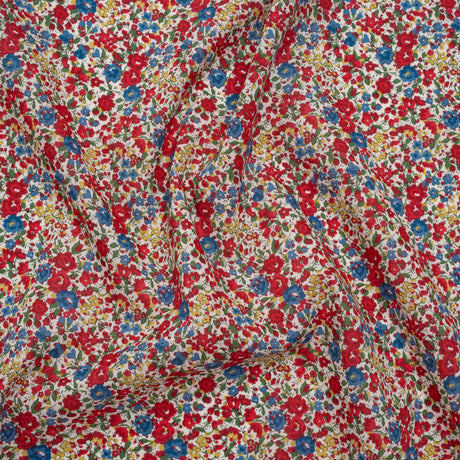 Liberty Fabrics Tana Lawn® - Emma and Georgina Red, Blue and Yellow Floral