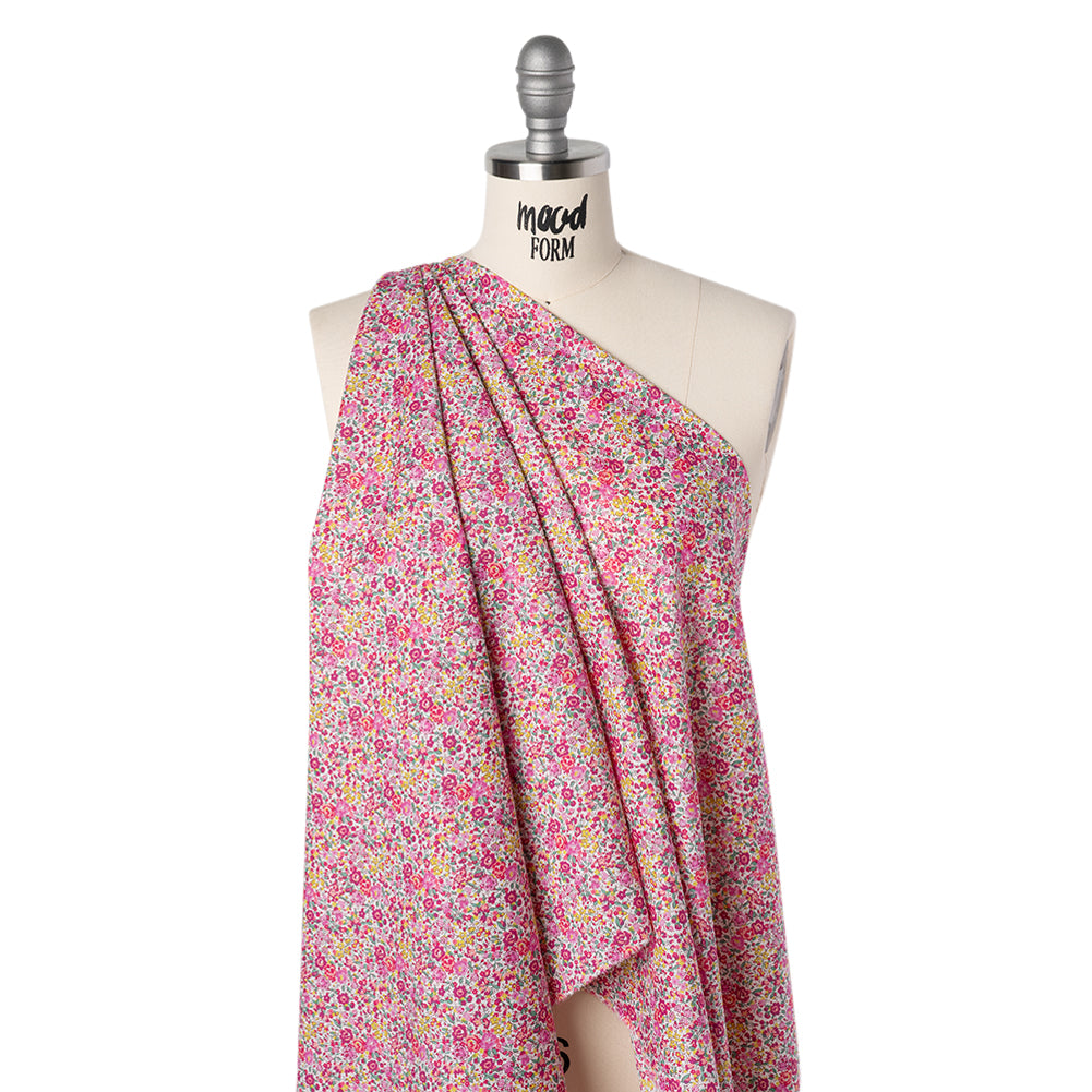 Liberty Fabrics Tana Lawn® - Emma and Georgina Pink - Nany Pink, Yellow and Green Floral