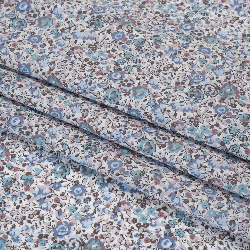 Liberty Fabrics Tana Lawn® - Emma and Georgina Light Blue - Pastel Blue, Sky and Taupe Floral