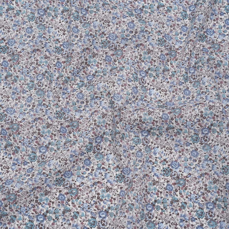 Liberty Fabrics Tana Lawn® - Emma and Georgina Light Blue - Pastel Blue, Sky and Taupe Floral