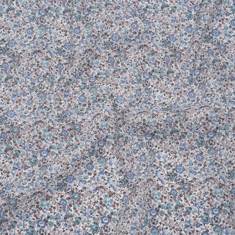 Liberty Fabrics Tana Lawn® - Emma and Georgina Light Blue - Pastel Blue, Sky and Taupe Floral