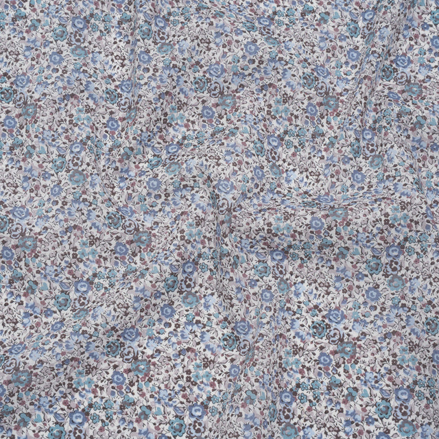 Liberty Fabrics Tana Lawn® - Emma and Georgina Light Blue - Pastel Blue, Sky and Taupe Floral