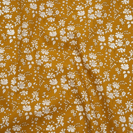 Liberty Fabrics Tana Lawn® - Capel Yellow - Yellow Ochre and White Outlined Florals