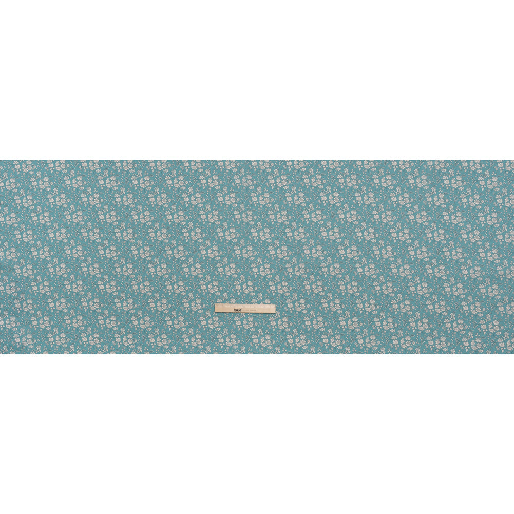 Liberty Fabrics Tana Lawn® - Capel Blue Turquoise - Aqua Blue and White Outlined Florals