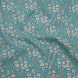 Liberty Fabrics Tana Lawn® - Capel Blue Turquoise - Aqua Blue and White Outlined Florals