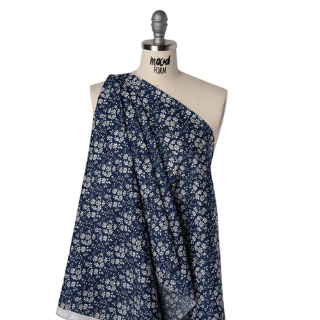 Liberty Fabrics Tana Lawn® - Capel Dark Blue - Navy and White Outlined Florals