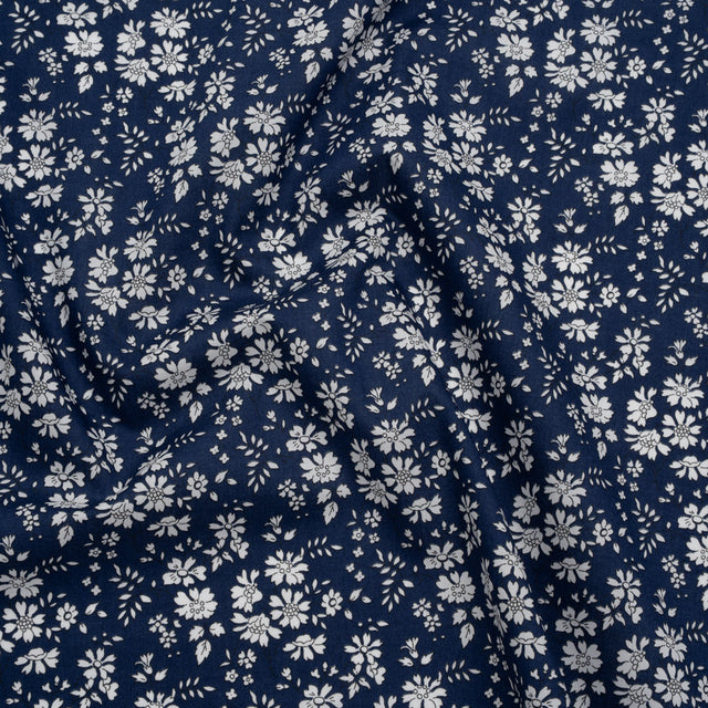 Liberty Fabrics Tana Lawn® - Capel Dark Blue - Navy and White Outlined Florals