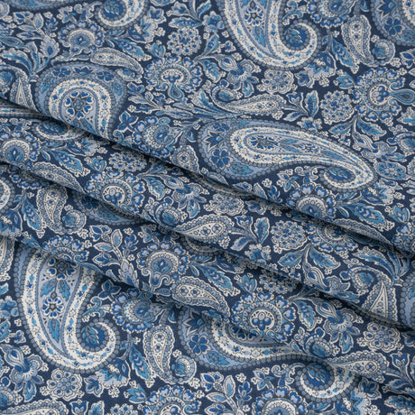 Liberty Fabrics Tana Lawn® - Lee Manor Dark Blue - Blue and White Paisley