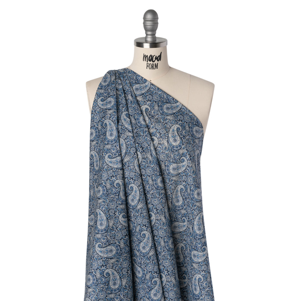 Liberty Fabrics Tana Lawn® - Lee Manor Dark Blue - Blue and White Paisley