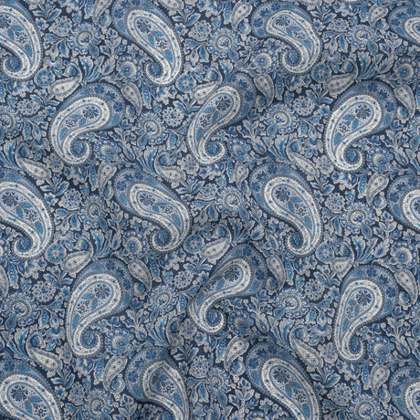 Liberty Fabrics Tana Lawn® - Lee Manor Dark Blue - Blue and White Paisley
