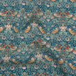 Liberty Fabrics Tana Lawn® - Strawberry Thief Turquoise Blue - Teal, Mint Green and Rust Orange Birds, Berries and Flowers