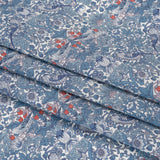 Liberty Fabrics Tana Lawn® - Strawberry Thief Spring Blue - Muted Blue Green, Navy and Red Birds, Berries and Flowers