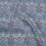 Liberty Fabrics Tana Lawn® - Strawberry Thief Spring Blue - Muted Blue Green, Navy and Red Birds, Berries and Flowers