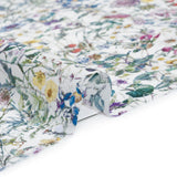 Liberty Fabrics Tana Lawn® - Wild Flowers Multi Pastel - Green, Bright Pink and Yellow Botanical Illustrations