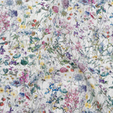 Liberty Fabrics Tana Lawn® - Wild Flowers Multi Pastel - Green, Bright Pink and Yellow Botanical Illustrations