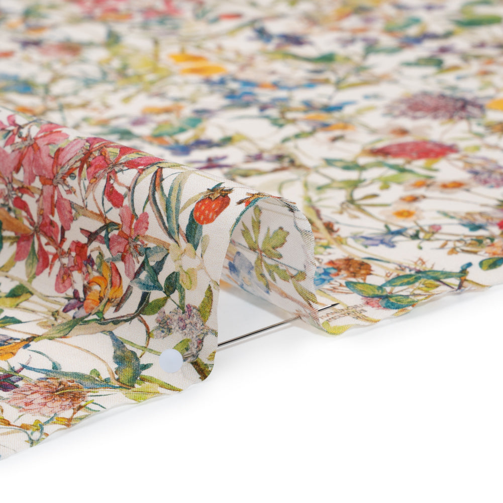 Liberty Fabrics Tana Lawn® - Wild Flowers Multi Bright - Red, Blue and Yellow Botanical Illustrations