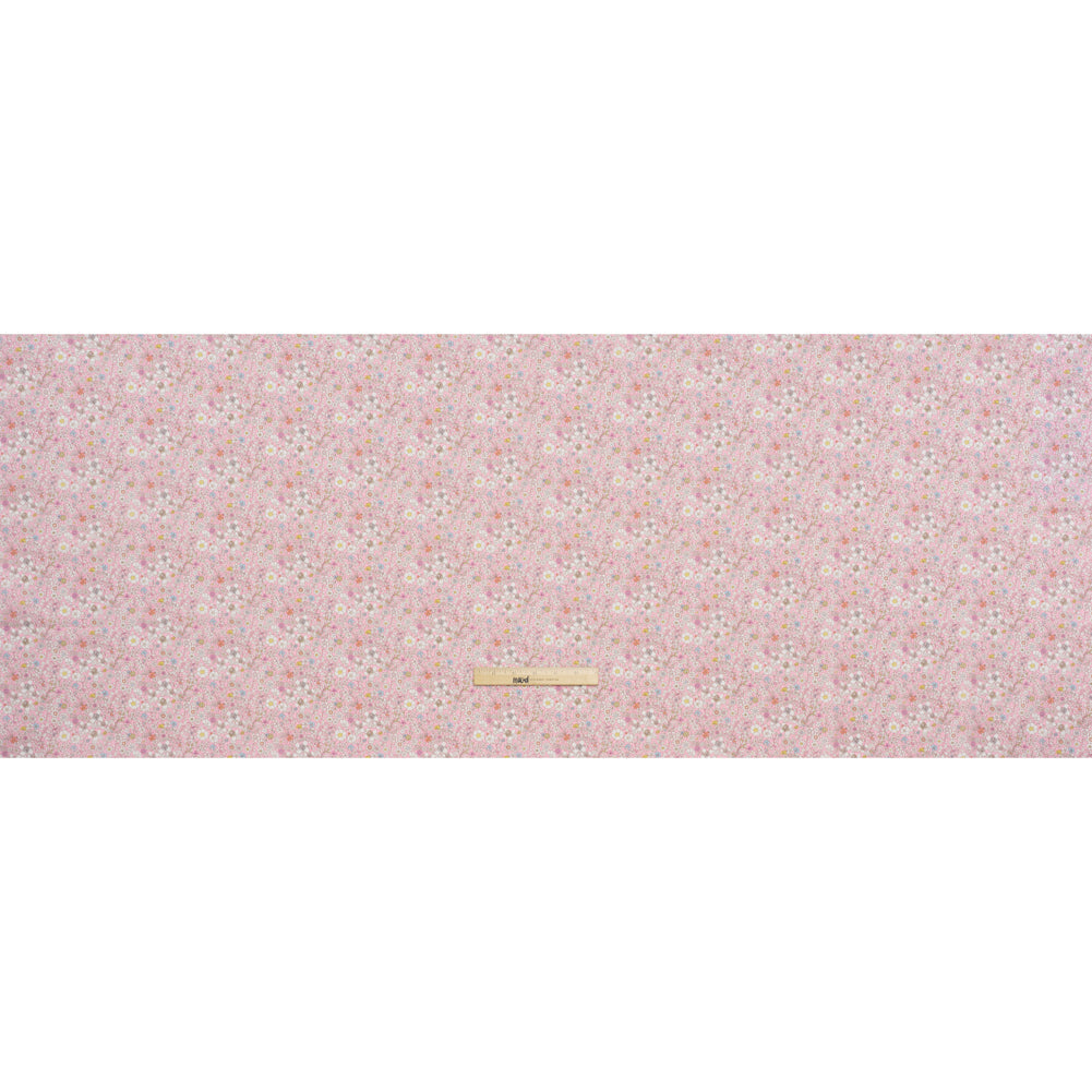 Liberty Fabrics Tana Lawn® - June's Meadow Pink - Baby Pink, White and Rainbow Illustrated Flowers