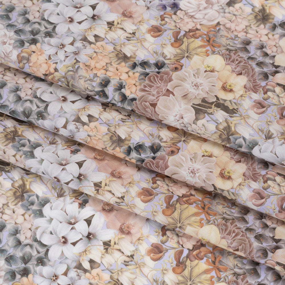 Liberty Fabrics Tana Lawn® - Painted Travels Multi Neutral - Beige, Gray and Muted Green Lush Florals