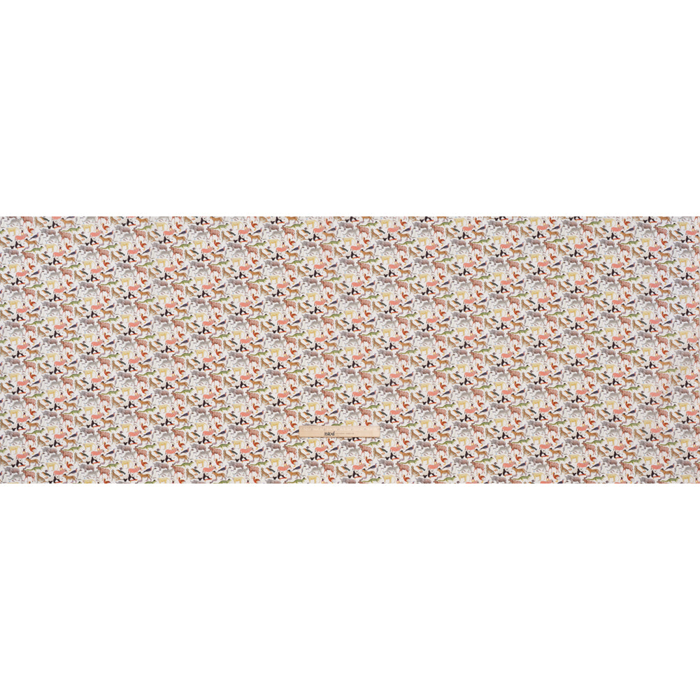 Liberty Fabrics Tana Lawn® - Quey 2 Multi Pastel - Brown, Green and Yellow Animals with Clothes