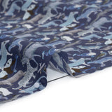 Liberty Fabrics Tana Lawn® - Quey 2 Dark Blue - Blue, Gray and White Animals with Clothes