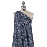 Liberty Fabrics Tana Lawn® - Quey 2 Dark Blue - Blue, Gray and White Animals with Clothes