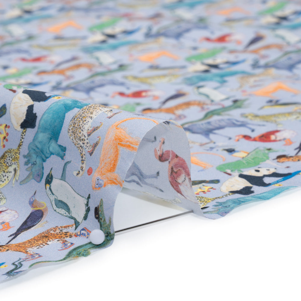 Liberty Fabrics Tana Lawn® - Quey 2 Multi Bright - Blue, Yellow and Green Animals with Clothes
